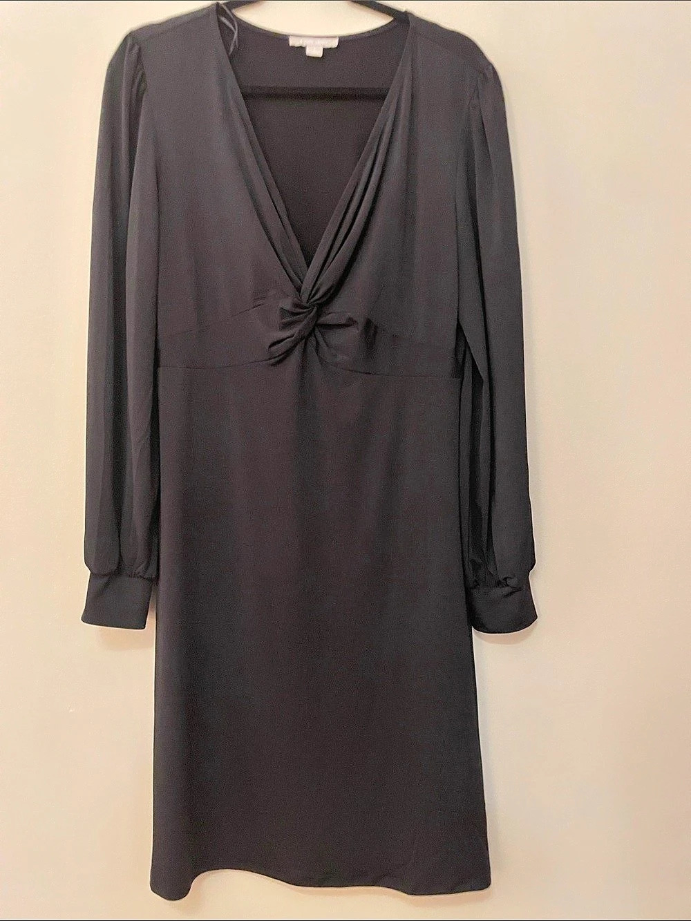 Sunny Leigh Black Twist Front Long Sleeve Mini Dress